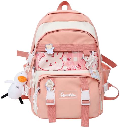 Kawaii Backpack With Pins Kawaii School Backpack Cute Aesthetic