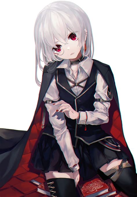 Cute Anime Girls With White Hair And Red Eyes Red Anime Girl Eyes