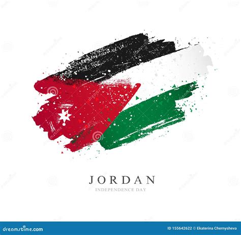 Flag Of Jordan Vector Illustration On A White Background Stock Vector