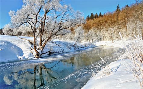 Winter River Wallpapers Top Free Winter River Backgrounds WallpaperAccess