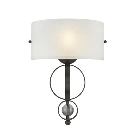 A graceful arc supports a delicate open frame that allows plenty of light to shine through, effectively illuminating your patio or entryway. Golden Lighting Cerchi 1-Light Rubbed Bronze Wall Sconce ...