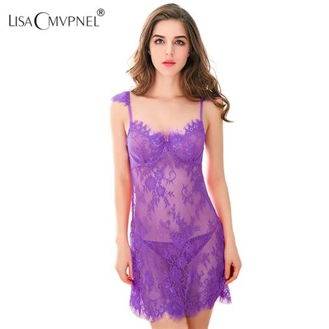 Lisacmvpnel 2016 New Summer Sexy Lace Steel Prop Women 2 Pcs Nightgown