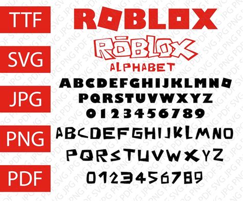 Roblox Alphabet Font Letters Numbers Logos Svg Png Etsy Riset The