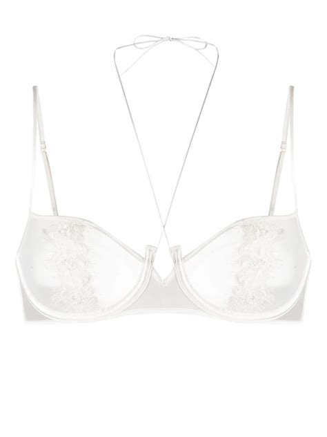 Kiki De Montparnasse Halterneck Silk Balconette Bra Farfetch