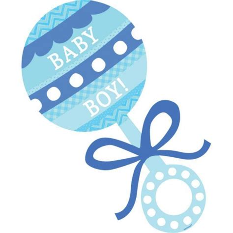 Baby Shower Blue Baby Boy Rattle 38cm X 19cm Baby Boy Blue Baby