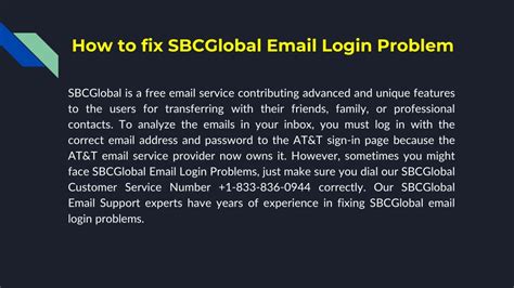 Ppt How To Fix Sbcglobal Email Login Issues 1 833 836 0944