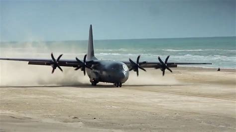 Lockheed C 130 Hercules Beach Landing Youtube