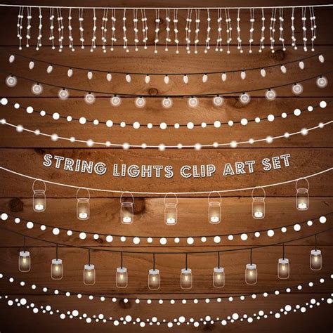 String Lights Set Rustic Fairy Lights Clipart By Birdiydesign Sims 4