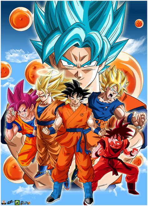 Dragon Ball Goku Faces Poster By Lucario Strike On Deviantart