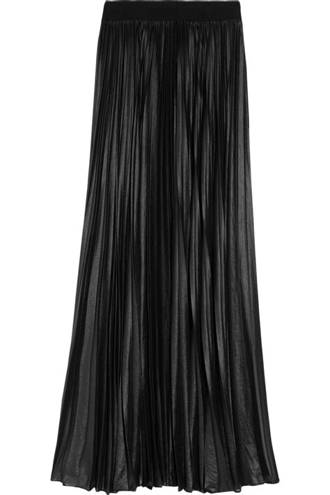 Bcbgmaxazria Pleated Chiffon Maxi Skirt In Black Lyst
