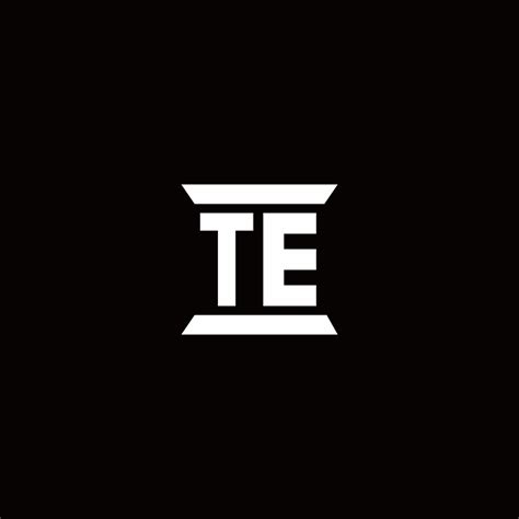 Te Logo Monogram With Pillar Shape Designs Template 2963089 Vector Art