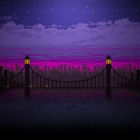 2932x2932 Pixel Art Bridge Night Ipad Pro Retina Display Hd 4k