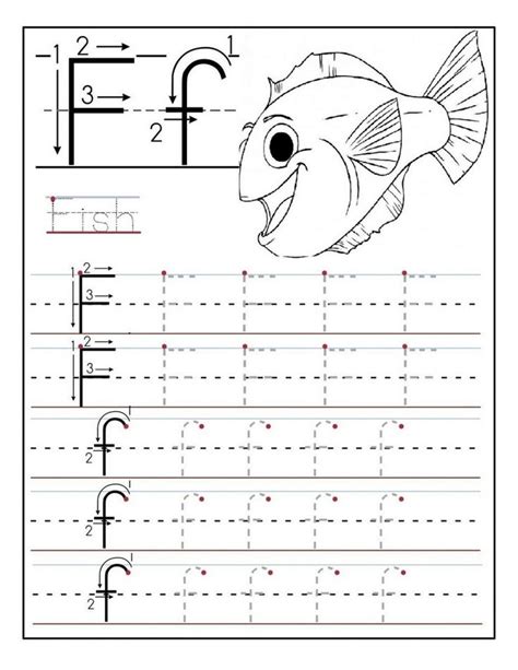 The Letter F Is For Fish Worksheet With An Uppercase And Lowercase