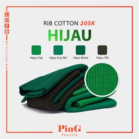 Jual Rib Cotton Carded Combed 20sk Hijau Part 2 Bahan Kain Kaos