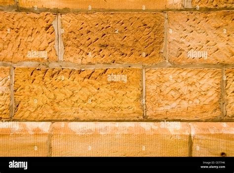 A Textured Sandstone Block Wall In St Francis Xaviers Church Berrima