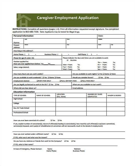 Free 31 Employment Application Sample Forms In Pdf Ms Word Excel