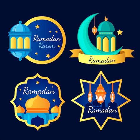 Premium Vector Badge Collection With Ramadan Theme