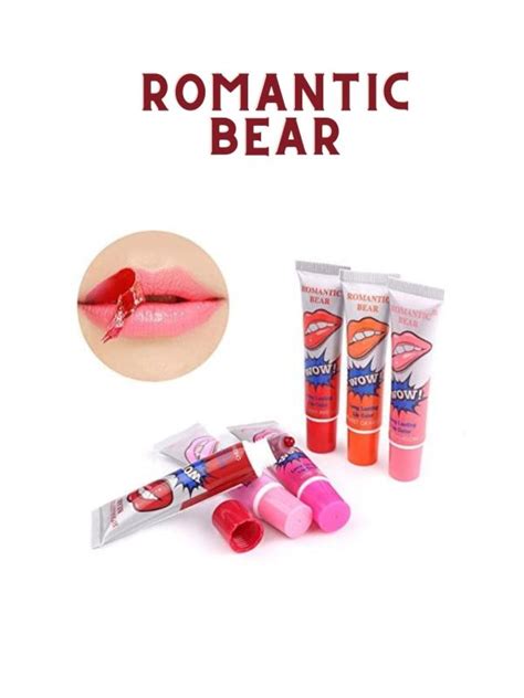 Queue Romantic Bear Set Of 6 Wow Long Lasting Waterproof Lip Gloss 15gm Each Jiomart