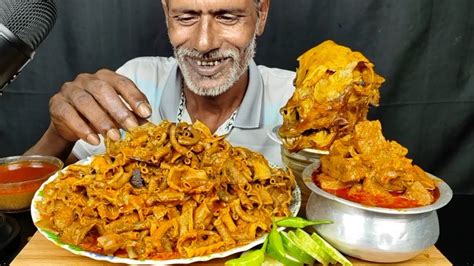 Eating Mutton Boti Curry Spicy Mutton Liver Curry Big Goat Head Curry