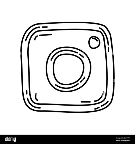Instagram Icon Doodle Hand Drawn Or Black Outline Icon Style Stock