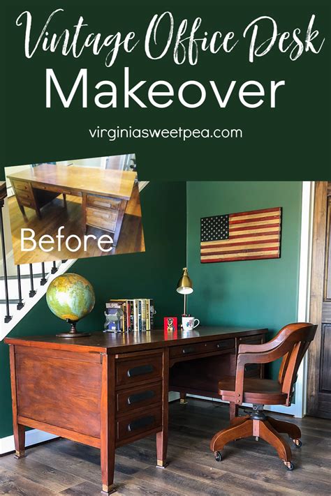 Vintage Office Desk Makeover Sweet Pea