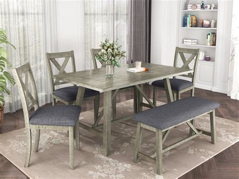 Folding table, two benches and two chairs make a remarkable set that is very functional. CLEARANCE! Kitchen Table and 4 Chairs and Bench Set, 60 ...