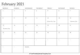 Free printable 2021 calendars in adobe pdf format (.pdf). February 2021 Calendar Printable with Holidays