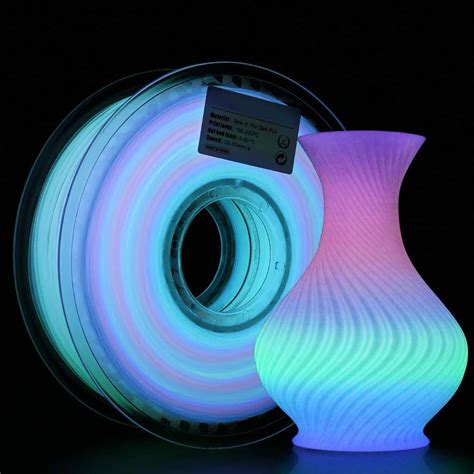 Kiwi3d Luminous Rainbow Pla 3d Printer Filament 175mm 1kg Spool