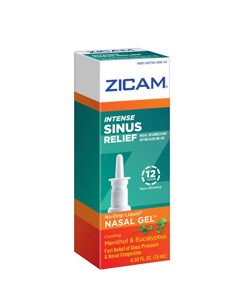 Zicam Intense Sinus Relief Nasal Gel 15 Ml 05 Fl Oz Pack Of 2