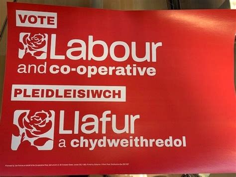 Welsh Labour And Co Operative Posters A4 Pack Of 20 Co Operative Party