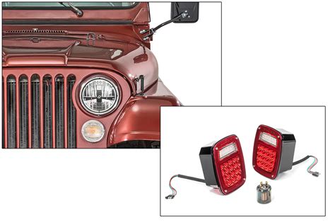 Quadratec Gen Ii Led Headlights And Led Tail Light Kit For 76 86 Jeep Cj
