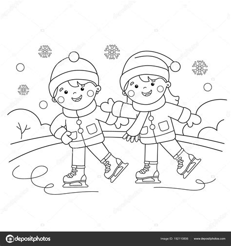 Boy Ice Skater Coloring Page