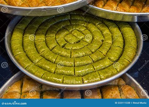 Traditionele Baklava Uit Gaziantep Turkije Baklava Met Pistachio