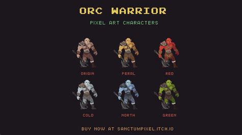 Orc Warrior Pixel Art Game Asset Youtube