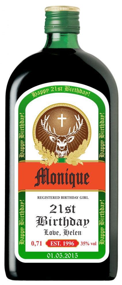 Personalized Jagermeister Labels Jagermeister Liquor Bottle Labels