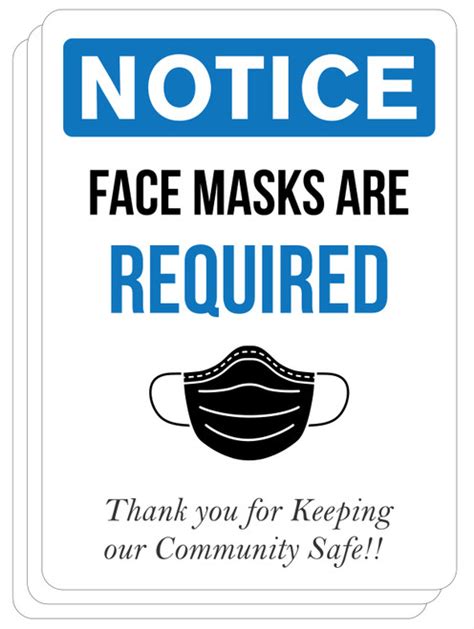 Notice Face Masks Required Sign Red