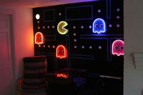 Pacman Wall In 2019 Nerd Room Gamer Room Game Room Decor