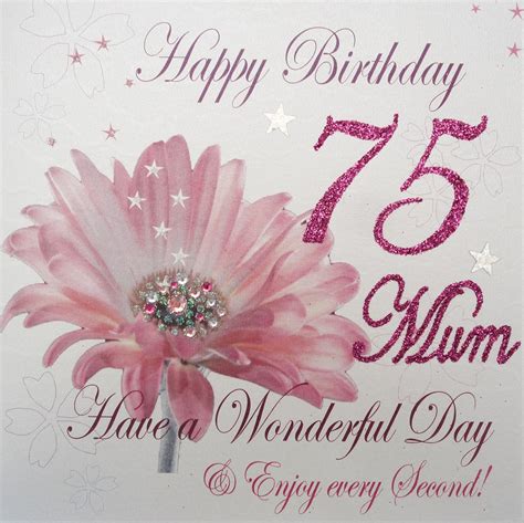 White Cotton Cards Happy Mum Have A Wonderful Day Handmade Th Birthday Card Pink Gerbra