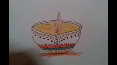How To Draw A Diya In Very Easy Steps Youtube