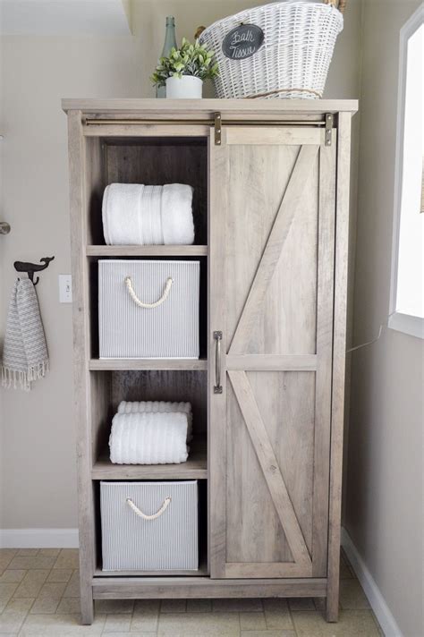 The bathroom is one of the messy rooms in our homes known for keeping most of the clutter. The Little Cottage Bathroom Makeover | Rustic storage ...