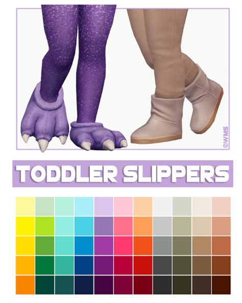 Toddler Slippers And Toddler Uggs By Wms Sims 4 Toddler Clothes Sims 4