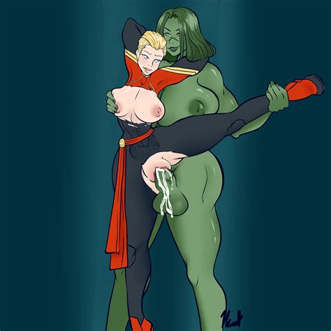 Captain Marvel And She Hulk By Sucre Boo Hentai Foundry