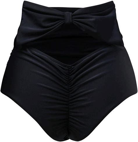 Zohamung Womens High Waisted Bikini Bottoms Brazilian Cheeky Black Size Ebay