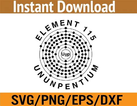Element 115 Ununpentium Svg Dxfepspng Digital Download Hungrypngcom