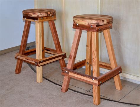 Sit in comfort and style with our beautiful reclaimed wood bar stools. Backless Wooden Bar Stool, Custom-Made Redwood Stools