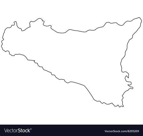 Map Sicily Royalty Free Vector Image Vectorstock
