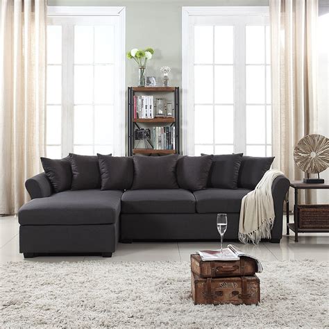 Modern Velvet Sectional Sofa Large L Shape Couch With Extra Wide Chaise