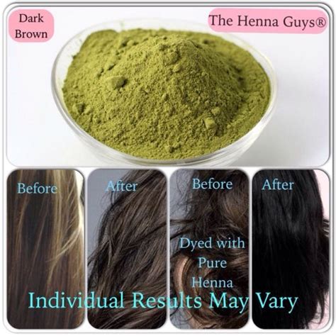 Dark Brown Henna Hair Color Dye 1 Pack 2 Step Process