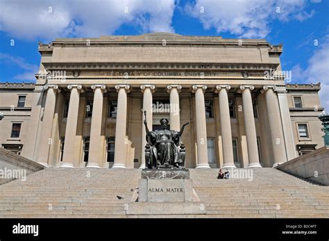 Alma Mater Statue In Front Of The Low Library Columbia University