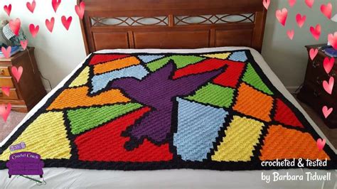 Hummingbird Stained Glass Afghan C2c Crochet Pattern